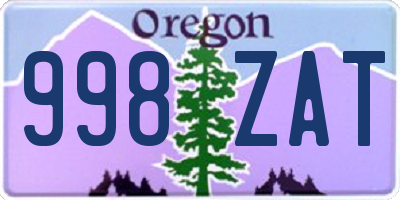 OR license plate 998ZAT