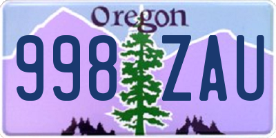 OR license plate 998ZAU