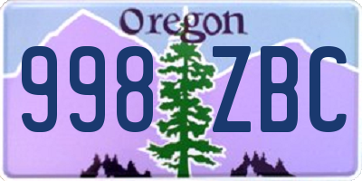 OR license plate 998ZBC