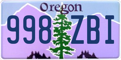 OR license plate 998ZBI