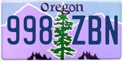 OR license plate 998ZBN
