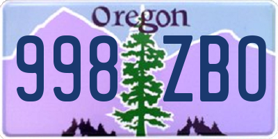 OR license plate 998ZBO