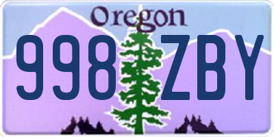 OR license plate 998ZBY