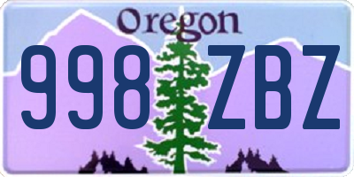 OR license plate 998ZBZ