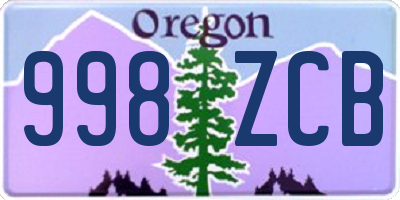 OR license plate 998ZCB