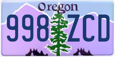 OR license plate 998ZCD