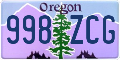 OR license plate 998ZCG