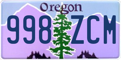 OR license plate 998ZCM