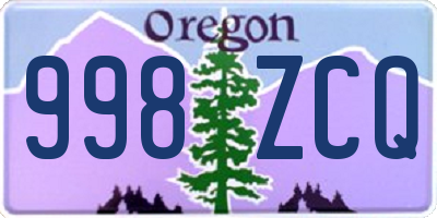 OR license plate 998ZCQ