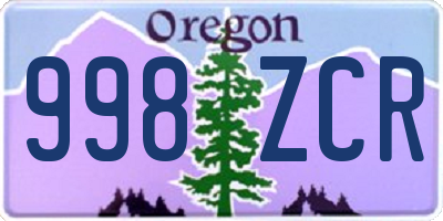 OR license plate 998ZCR