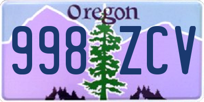 OR license plate 998ZCV