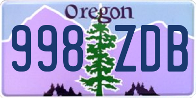 OR license plate 998ZDB