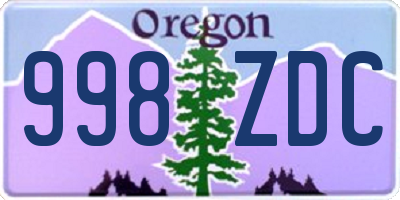 OR license plate 998ZDC