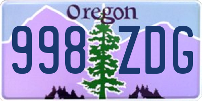 OR license plate 998ZDG