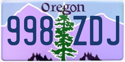 OR license plate 998ZDJ