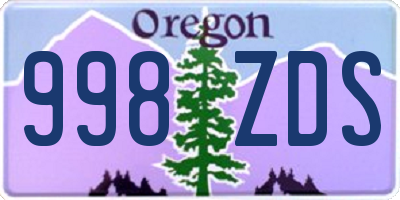 OR license plate 998ZDS