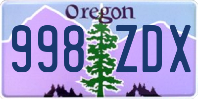 OR license plate 998ZDX