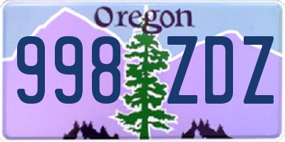 OR license plate 998ZDZ