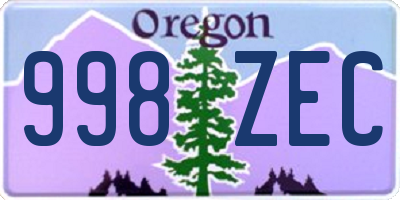 OR license plate 998ZEC