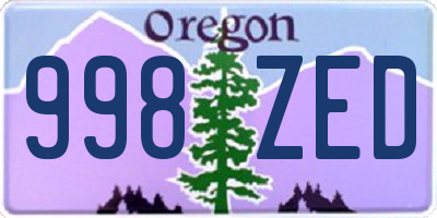 OR license plate 998ZED