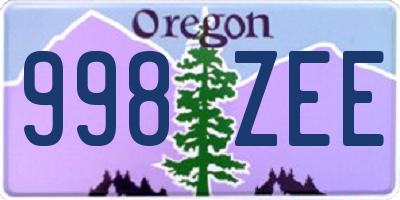OR license plate 998ZEE