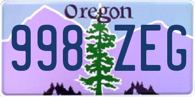 OR license plate 998ZEG