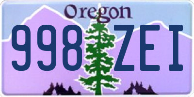 OR license plate 998ZEI