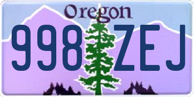 OR license plate 998ZEJ