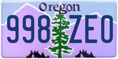 OR license plate 998ZEO