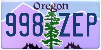 OR license plate 998ZEP