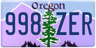 OR license plate 998ZER