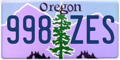 OR license plate 998ZES