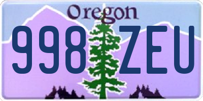 OR license plate 998ZEU