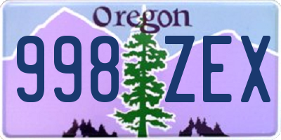 OR license plate 998ZEX