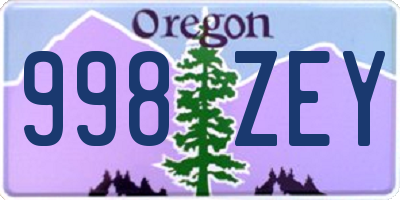 OR license plate 998ZEY