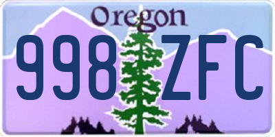 OR license plate 998ZFC