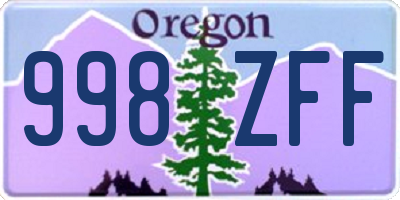 OR license plate 998ZFF