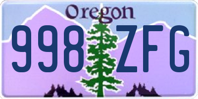 OR license plate 998ZFG