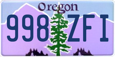 OR license plate 998ZFI