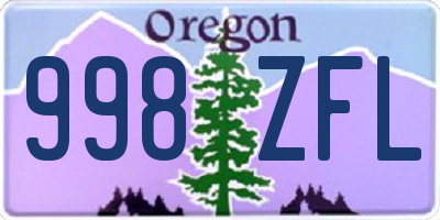 OR license plate 998ZFL