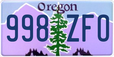 OR license plate 998ZFO