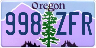 OR license plate 998ZFR