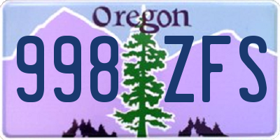 OR license plate 998ZFS