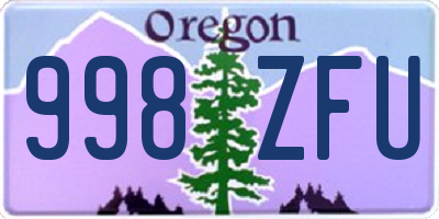 OR license plate 998ZFU