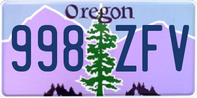 OR license plate 998ZFV