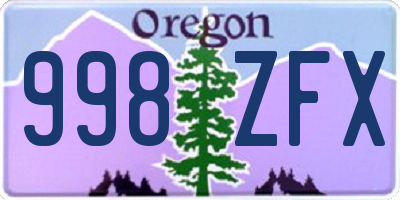 OR license plate 998ZFX