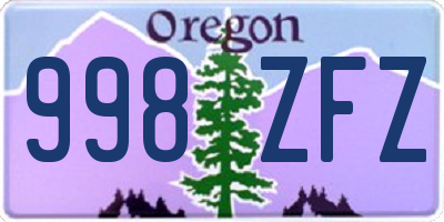 OR license plate 998ZFZ