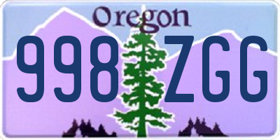 OR license plate 998ZGG