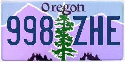 OR license plate 998ZHE