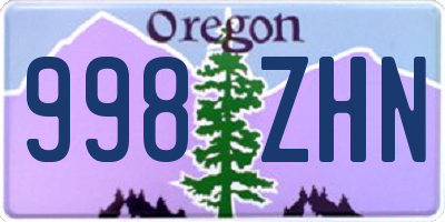 OR license plate 998ZHN